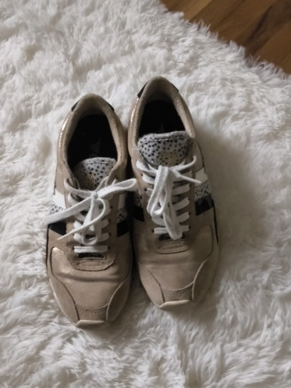 Gola Gold, Black, Leopard and White Women's Lace-Up Sneakers Sz 7